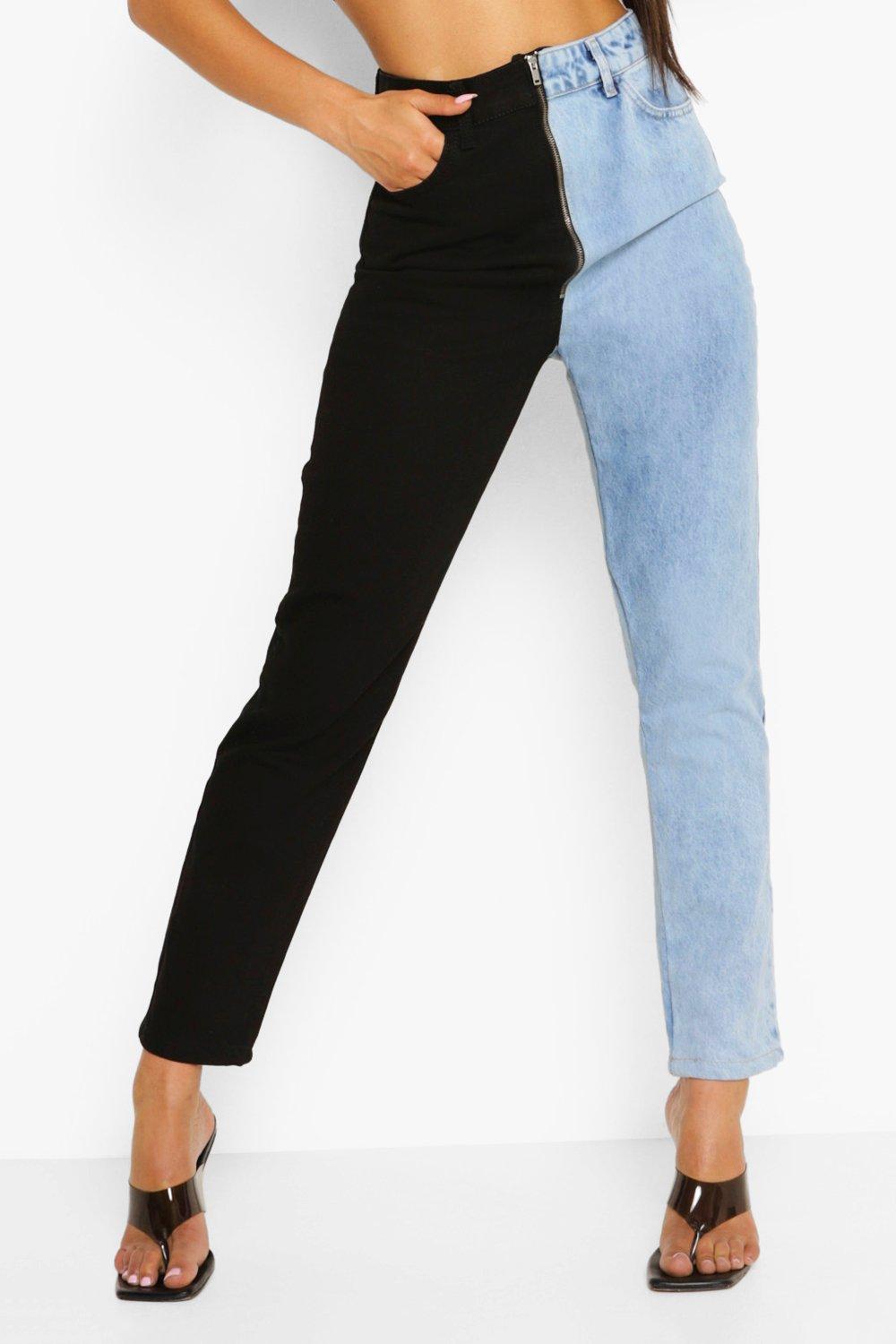 Splice Zip Detail Rigid Slim Fit Jeans